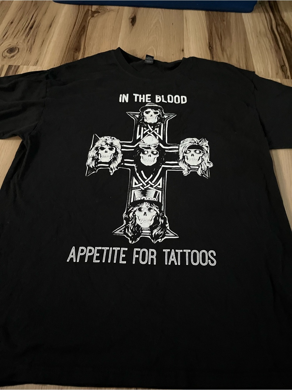 Guns & Roses Appetite For Tattoos Rare  Black T Shirt M&O Gold L